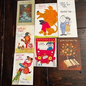 Colorful Vintage Father's Day Greeting Cards Set of Seven (1960’s & 1970’s)